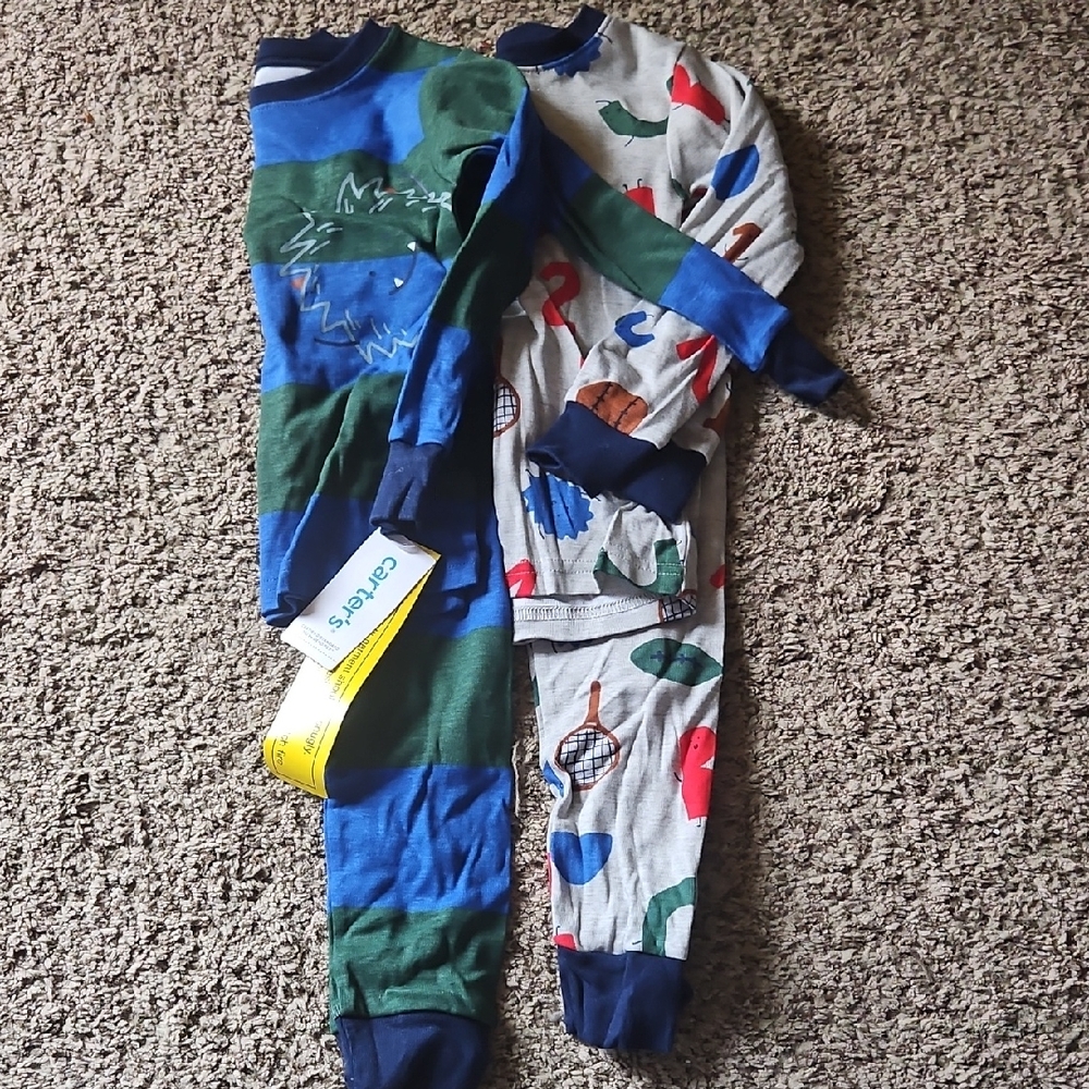 Carter's Kids One Piece Footies - Blue, Green, and Gray